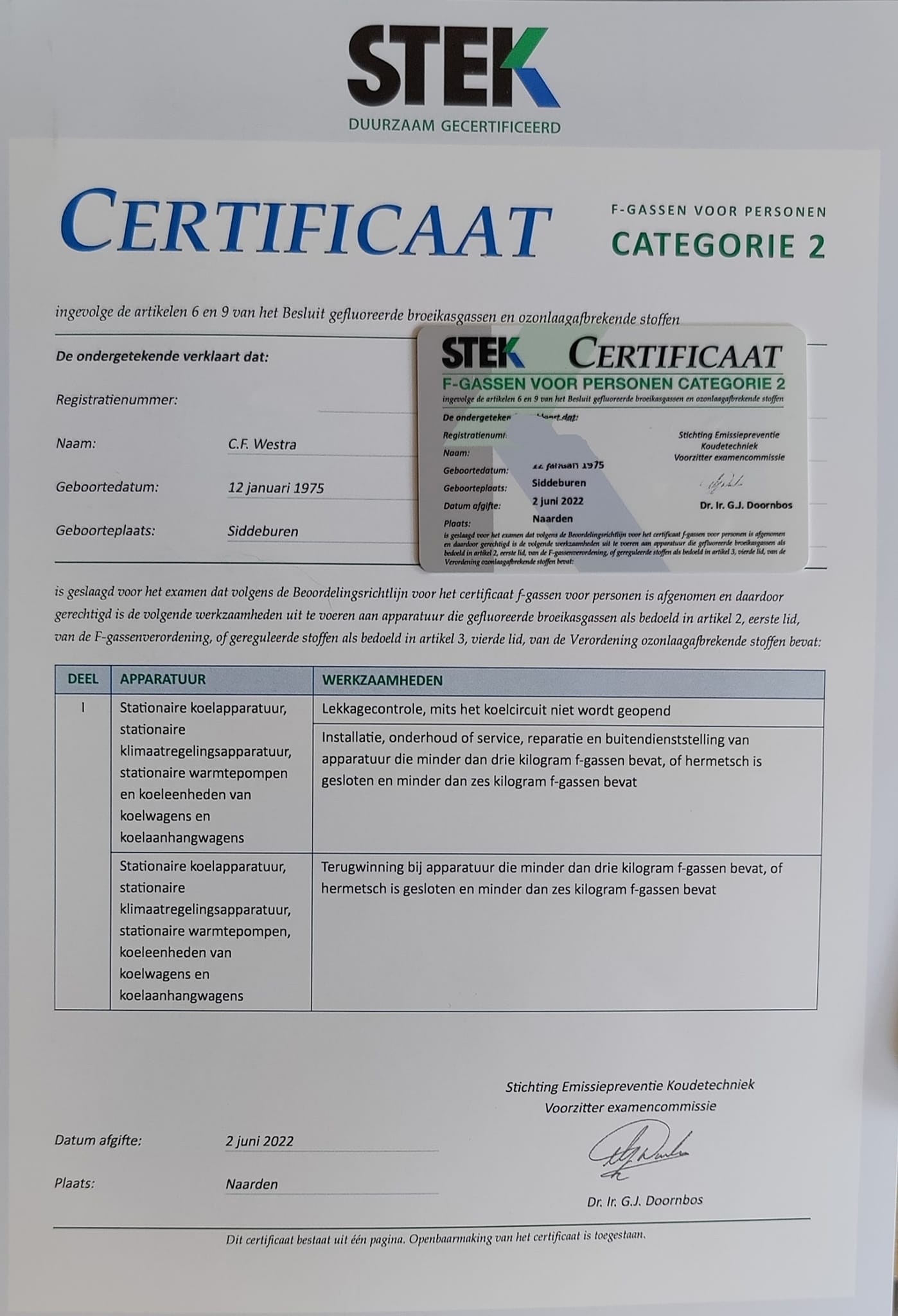certificaat fgassen